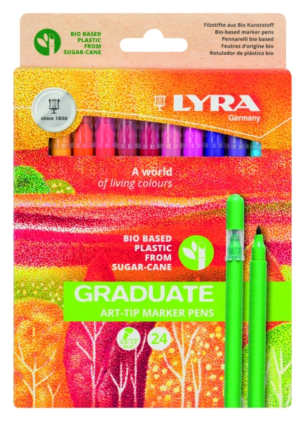 Lyra Graduate Art Tip Pack de 24 Rotuladores - Colores Surtidos