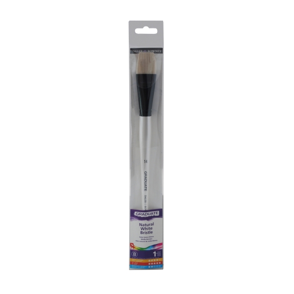Daler Rowney Graduate Pincel para Oleo - Pelo de Cerda Natural - Mango Largo - Bright - N°14