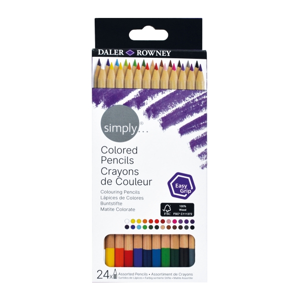 Daler Rowney Simply Pack de 24 Lapices Colores - Colores Surtidos