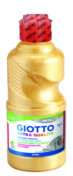 Giotto Extra Quality Metal Tempera - 250ml - Lispa para el Uso - Botella Bio Pet - Color Oro