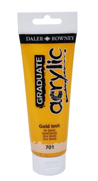 Daler Rowney Graduate Pintura Acrilica - Tubo de Plastico - 120ml - Color Imitacion Oro
