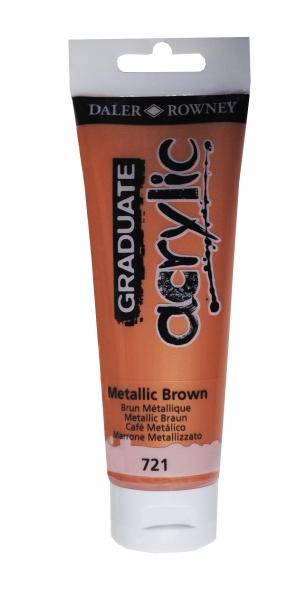 Daler Rowney Graduate Pintura Acrilica - Tubo de Plastico - 120ml - Color Marron Metalico