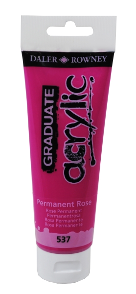 Daler Rowney Graduate Pintura Acrilica - Tubo de Plastico - 120ml - Color Rosa Permanente