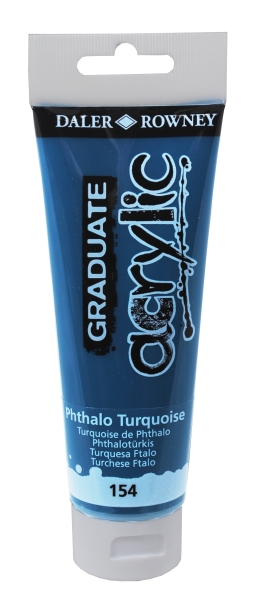 Daler Rowney Graduate Pintura Acrilica - Tubo de Plastico - 120ml - Color Turquesa Ftalo