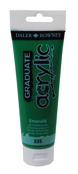Daler Rowney Graduate Pintura Acrilica - Tubo de Plastico - 120ml - Color Verde Esmeralda