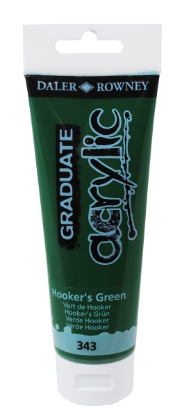 Daler Rowney Graduate Pintura Acrilica - Tubo de Plastico - 120ml - Color Verde Hooker