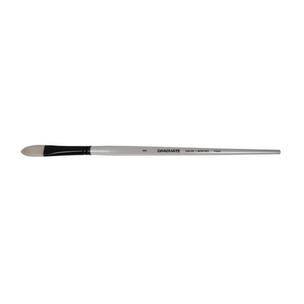 Daler Rowney Graduate Pincel para Oleo - Pelo de Cerda Natural - Mango Largo - Lengua de Gato - N°8