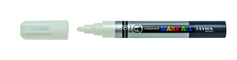 Lyra Mark All Rotulador Permanente - Multisuperficie - Punta Redonda - 2mm - Color Blanco