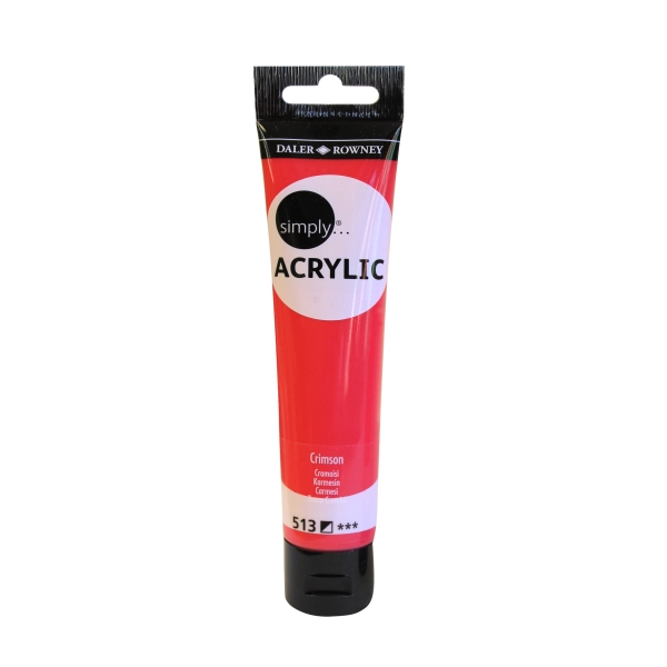 Daler Rowney Simply Pintura Acrilica - Tubo de Plastico - 75ml - Color Carmesi