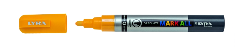 Lyra Mark All Rotulador Permanente - Multisuperficie - Punta Redonda - 2mm - Color Amarillo