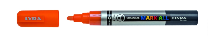 Lyra Mark All Rotulador Permanente - Multisuperficie - Punta Redonda - 2mm - Color Naranja