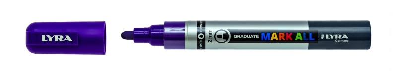 Lyra Mark All Rotulador Permanente - Multisuperficie - Punta Redonda - 2mm - Color Violeta