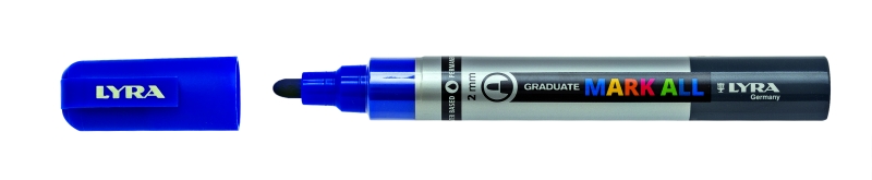 Lyra Mark All Rotulador Permanente - Multisuperficie - Punta Redonda - 2mm - Color Azul Oscuro