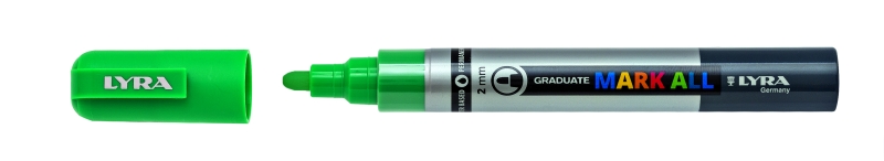 Lyra Mark All Rotulador Permanente - Multisuperficie - Punta Redonda - 2mm - Color Verde Esmeralda
