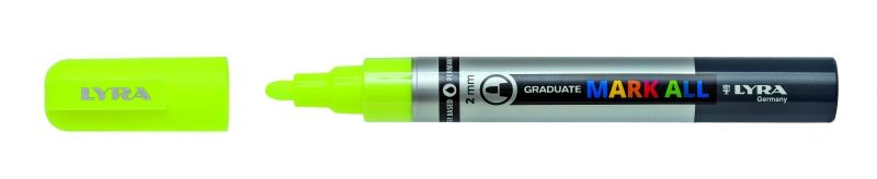 Lyra Mark All Rotulador Permanente - Multisuperficie - Punta Redonda - 2mm - Color Amarillo Neon