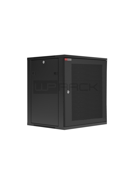 WP RWC-12604-B Armario Mural 12U - Puerta de Acero Perforada - Cerradura de Seguridad - 540x450x580mm - Color Negro