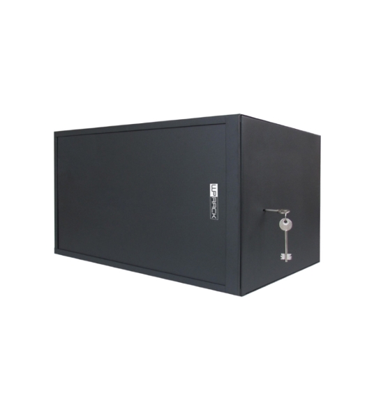 WP RWS-06504-B Armario Mural de Seguridad 6U - Puerta Corrediza - Antirrobo Clase RC4 - 560x400x400mm - Color Negro
