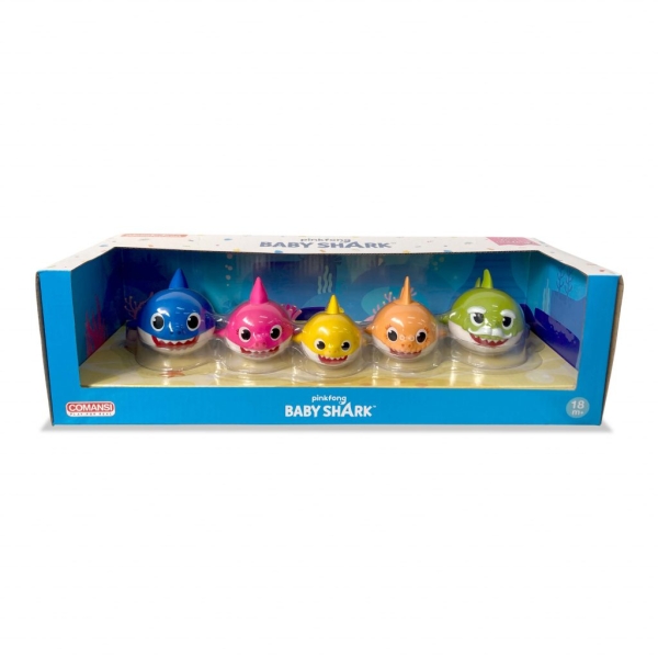 Comansi Set Baby Shark Family - 5 Figuras - Colores Vivos - Inspirado en Canción Infantil