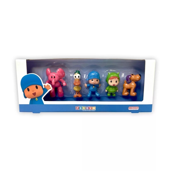 Comansi Set Pocoyo Colección Original - 5 Figuras - Personajes Televisión - Pocoyo, Nina, Elly, Pato y Lola - Juguete Educativo