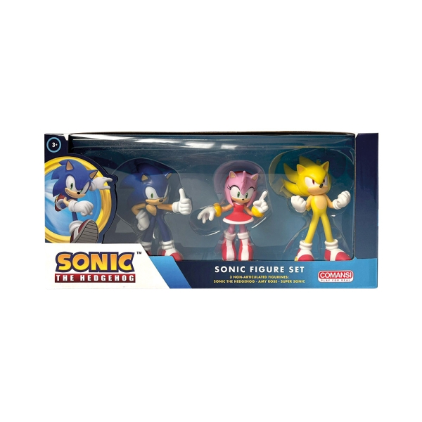 Comansi Set Super Sonic 3 Figuras - Super Sonic, Sonic y Amy Rose - Coleccionable - Regalo Gamer