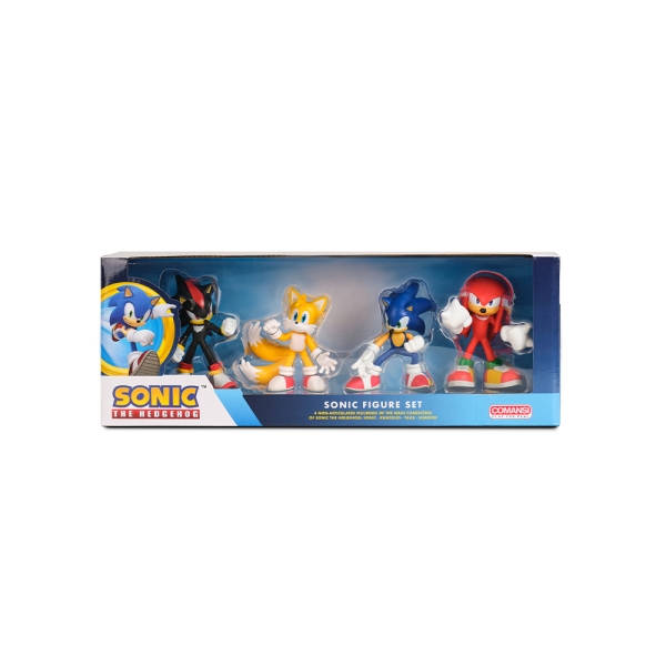 Comansi Set Sonic Clásico 4 Figuras - Sonic, Tails, Knuckles, Shadow - Coleccionable - Regalo Gamer