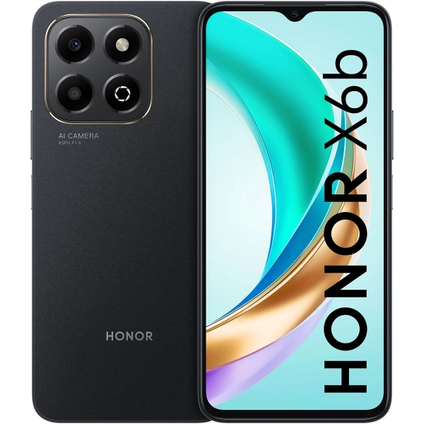 Honor X6b Smartphone Pantalla 6.56" - 4+4GB - 128GB - Camara Principal 50MP - Bateria 5200mAh - Admite Carga de 35W - Color Negro