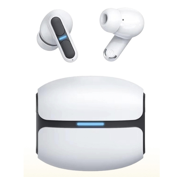 Leotec TWS Gaming Nebula Fit Auriculares Bluetooth 6.0 - Estuche de Carga - Color Blanco