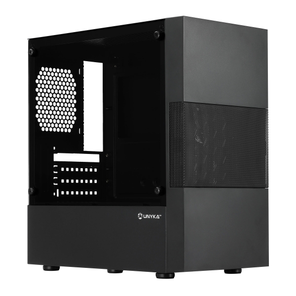 Unykach Aero C25 Caja MicroATX - Fuente de Alimentacion 500W Incluida - Tamaño Disco Soportado 3.5", 2.5" - USB-A 3.0 y Audio