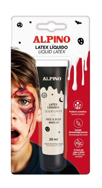 Alpino Bote de Latex Liquido 20ml - Al Secarse Queda con Textura de Goma - Seca en Minutos - Flexible -