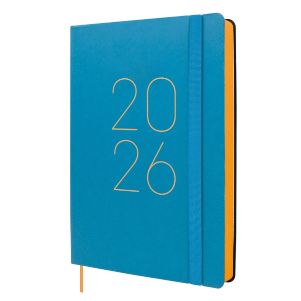 Finocam Flexi Lisa Agenda - Anual 2026 - Tapa Blanda - Formato FA5 - 151x23x214mm - 1 Dia por Pagina - Color Azul