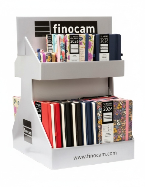 Finocam Minimal Design Expositor Giratorio con 60 Agendas Minimal Surtidas - Anual 2026 - Color Surtidos
