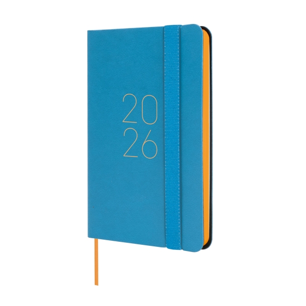 Finocam Flexi Lisa Agenda - Anual 2026 - Tapa Blanda - Formato F2 - 85x13x130mm - Semana Vista Horizontal - Color Azul