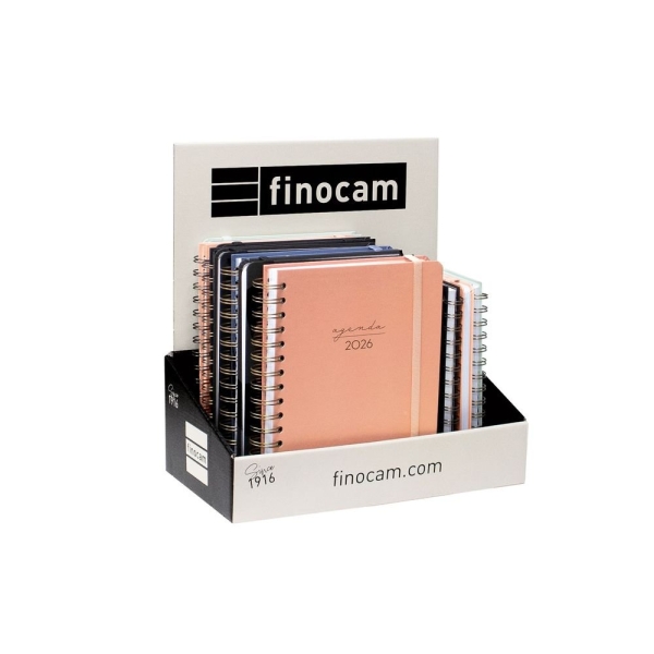 Finocam Alma Pack de 12 Agendas Surtidas en Catalan - Anual 2026 - con Espiral - Color Surtidos