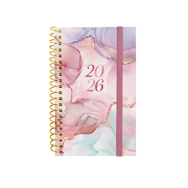 Finocam Design Collection Agenda de Espiral en Catalan - Anual 2026 - Tapa Ligera - Formato E3 - 85x14x127mm - Semana Vista Horizontal - Color Varios