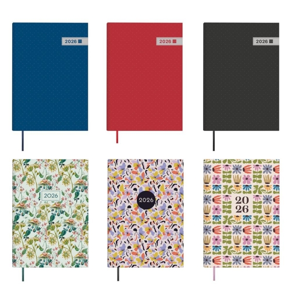 Finocam Dynamic Porto Pack de 7 Agendas Surtidas - Anual 2026 - Formato Y10 - Semana Vista en Vertical - Color Surtidos