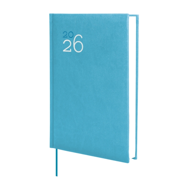 Finocam Dynamic Milano Agenda Profesional - Anual 2026 - Tapa Dura Acolchada - Formato Y10 - 143x29x210mm - 1 Dia por Pagina - Color Cyan