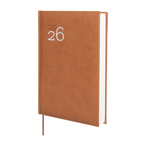 Finocam Dynamic Milano Agenda Profesional en Catalan - Anual 2026 - Tapa Dura Acolchada - Formato Y10 - 143x29x210mm - 1 Dia por Pagina - Color Marron