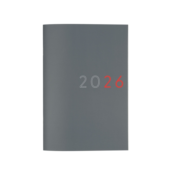 Finocam Agenda Planificador Internacional - Anual 2026 - Espacio para Escribir - Formato Y11 - 165x5x240mm - Mes Vista - Color Gris