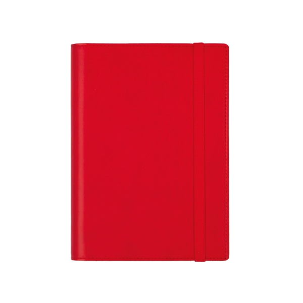 Finocam Duoband Agenda con Bloc de Notas en Catalan - Anual 2026 - Formato E5 - 130x15x192mm - Semana Vista Horizontal - Color Rojo