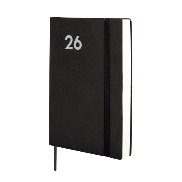 Finocam Dynamic Mara Agenda Profesional - Anual 2026 - Tapa Blanda - Cierre con Goma Elastica - Formato Y4 - 124x22x174mm - 1 Dia por Pagina - Color Negro