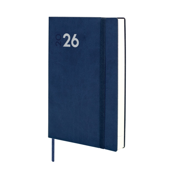 Finocam Dynamic Mara Agenda Profesional en Catalan - Anual 2026 - Tapa Blanda - Cierre con Goma Elastica - Formato Y4 - 124x22x174mm - 1 Dia por Pagina - Color Azul
