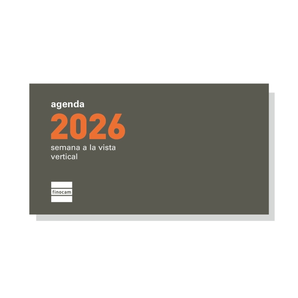 Finocam P199 Recambio para Agenda Plana - Anual 2026 - Formato Pl1 - 118x5x65mm - Semana Vista en Vertical - Color Blanco