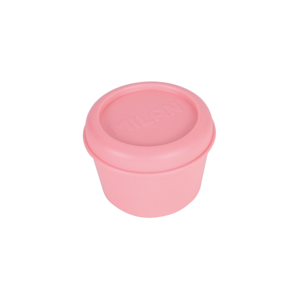 Milan 460 Since 1918 Fiambrera Hermetica Redonda de 0.25L - Libre de BPA - Tapa de Rosca - Apto para Microondas, Lavavajillas y Congelador - 10x7cm - Color Rosa