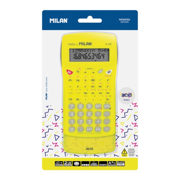 Milan Acid M228 Calculadora Cientifica - Blister - Color Amarillo