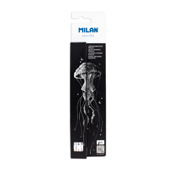 Milan Art Lapices Dibujo - Mina Gruesa Blanca - Redondo de 4mm - Color Blanco