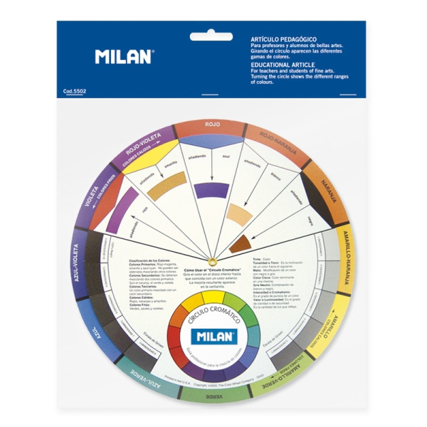 Milan Circulo Cromatico Pedagogico - Visualiza Mezclas de Colores - 23.5cm - Color Blanco