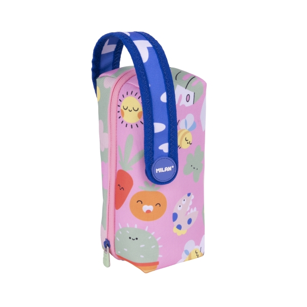 Milan Green and Grow Pack de 4 Estuches con Goma de Borrar - Sacapuntas - Lapiz - 3 Boligrafos - Regla - 12 Lapices de Colores - 12 Rotuladores - Multicolor