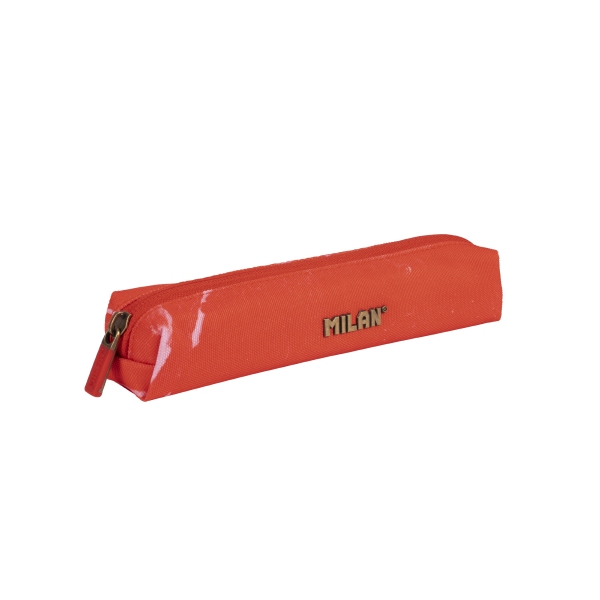 Milan Lava Mini Estuche Portatodo - Redondo - Cierre de Cremallera - 20.5x4.5x5cm - Color Rojo