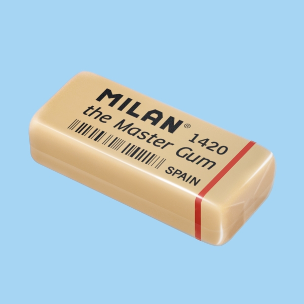 Milan Master Gum Goma de Borrar para Bellas Artes - Envueltas Individualmente - Miga de Pan - Caucho Sintetico - Color Marron