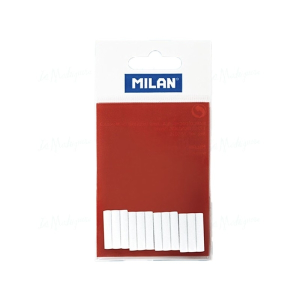 Milan Pack de 12 Gomas de Recambio Flexibles para Borrador Electrico - Color Blanco